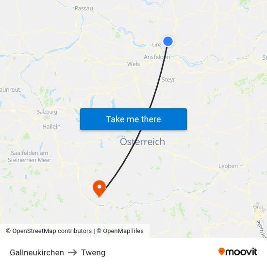 Gallneukirchen to Tweng map