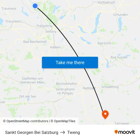 Sankt Georgen Bei Salzburg to Tweng map