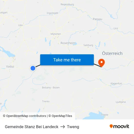 Gemeinde Stanz Bei Landeck to Tweng map