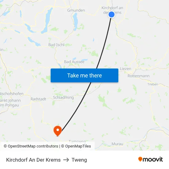 Kirchdorf An Der Krems to Tweng map