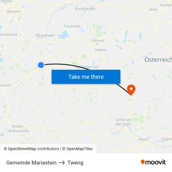 Gemeinde Mariastein to Tweng map