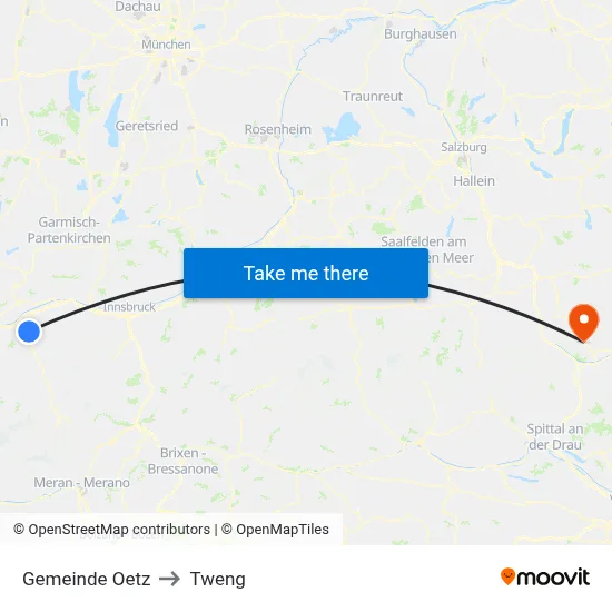 Gemeinde Oetz to Tweng map