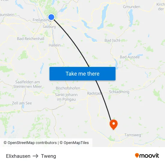 Elixhausen to Tweng map