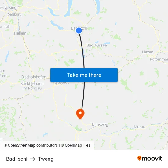 Bad Ischl to Tweng map