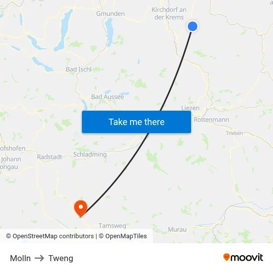 Molln to Tweng map