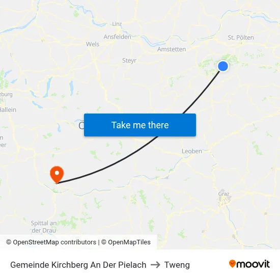 Gemeinde Kirchberg An Der Pielach to Tweng map