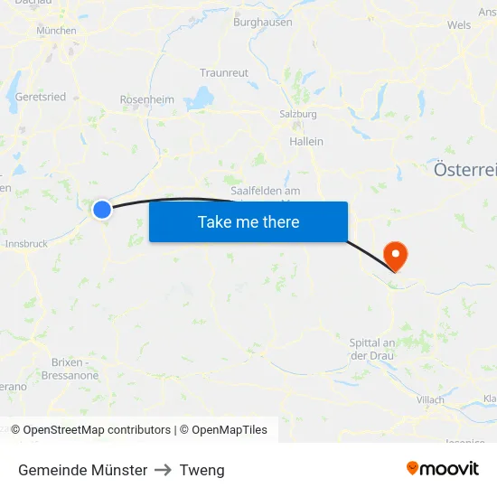 Gemeinde Münster to Tweng map