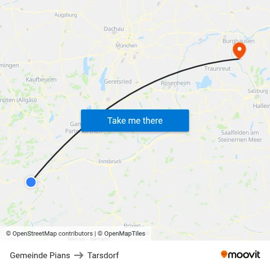Gemeinde Pians to Tarsdorf map