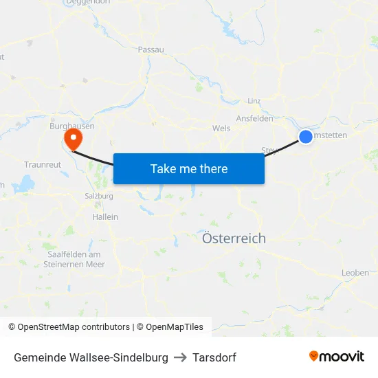 Gemeinde Wallsee-Sindelburg to Tarsdorf map
