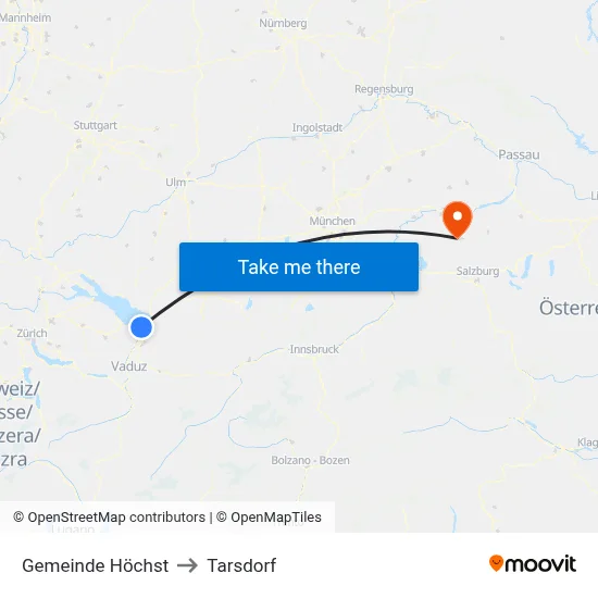 Gemeinde Höchst to Tarsdorf map