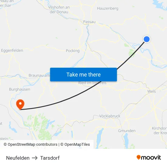 Neufelden to Tarsdorf map