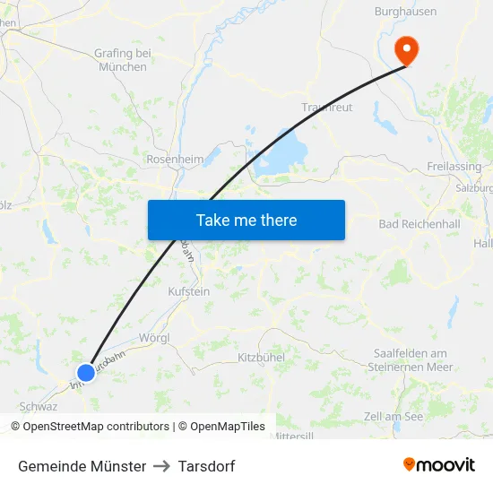 Gemeinde Münster to Tarsdorf map