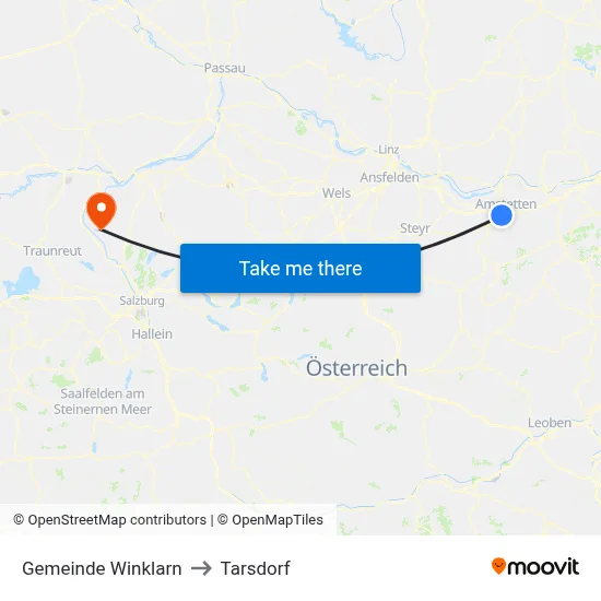 Gemeinde Winklarn to Tarsdorf map