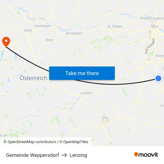 Gemeinde Weppersdorf to Lenzing map