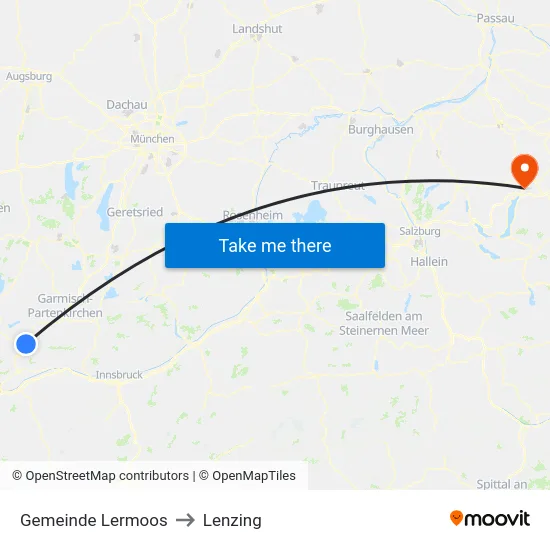 Gemeinde Lermoos to Lenzing map
