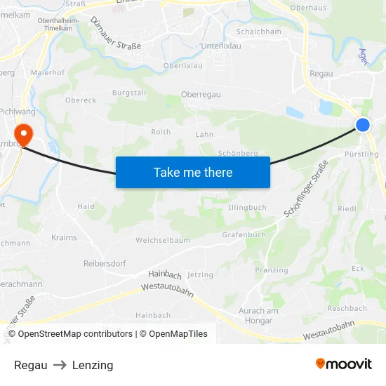 Regau to Lenzing map