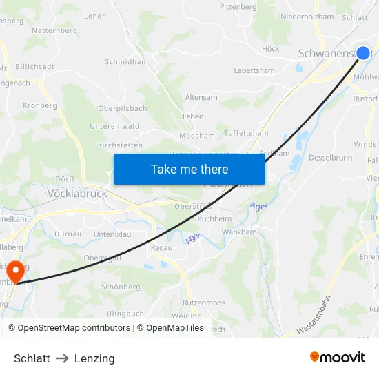 Schlatt to Lenzing map