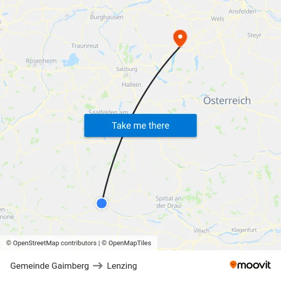 Gemeinde Gaimberg to Lenzing map