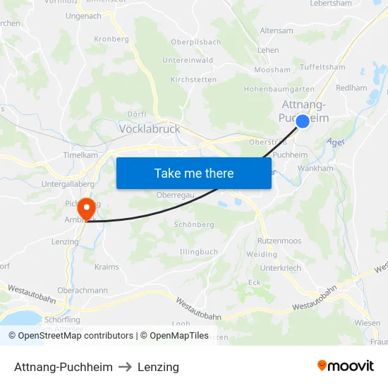 Attnang-Puchheim to Lenzing map