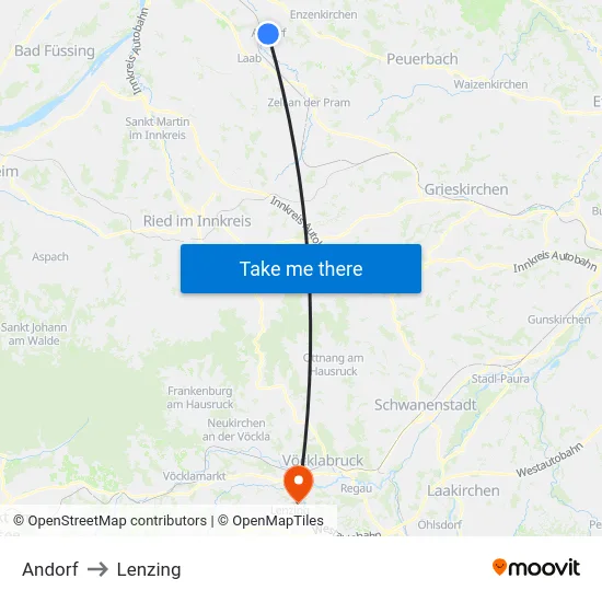 Andorf to Lenzing map