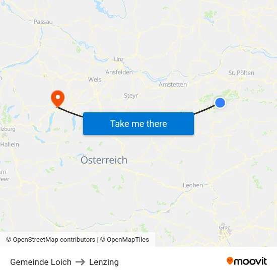 Gemeinde Loich to Lenzing map