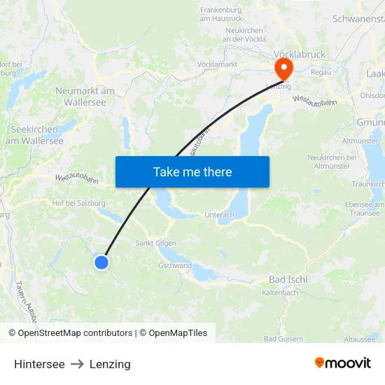Hintersee to Lenzing map