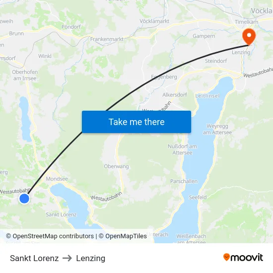 Sankt Lorenz to Lenzing map