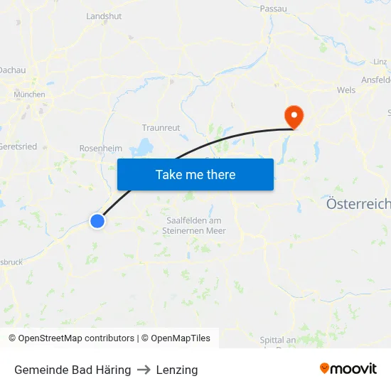 Gemeinde Bad Häring to Lenzing map