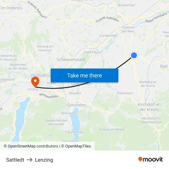 Sattledt to Lenzing map