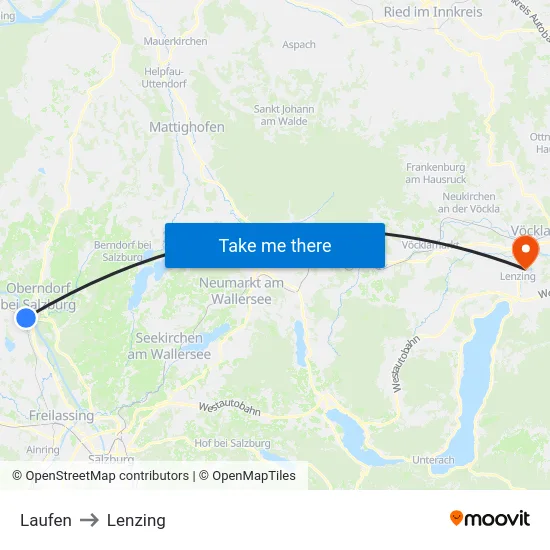 Laufen to Lenzing map