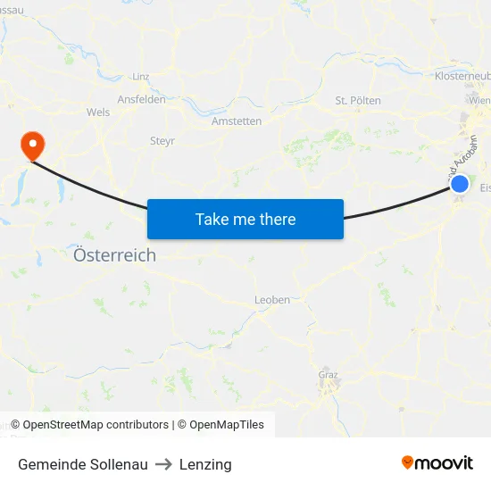 Gemeinde Sollenau to Lenzing map