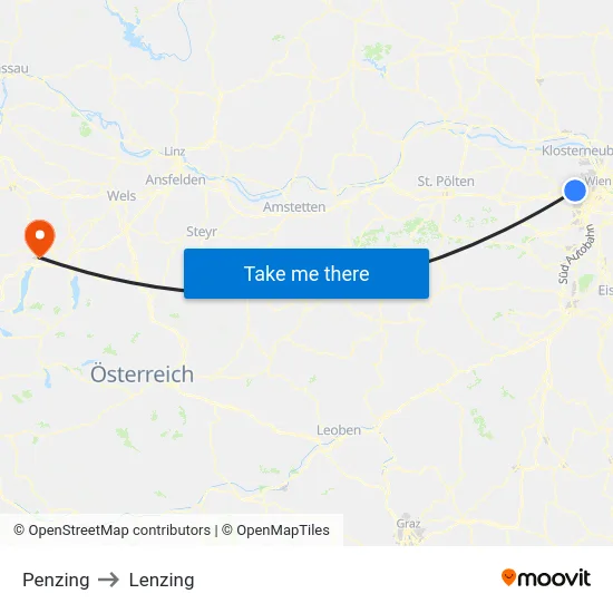 Penzing to Lenzing map