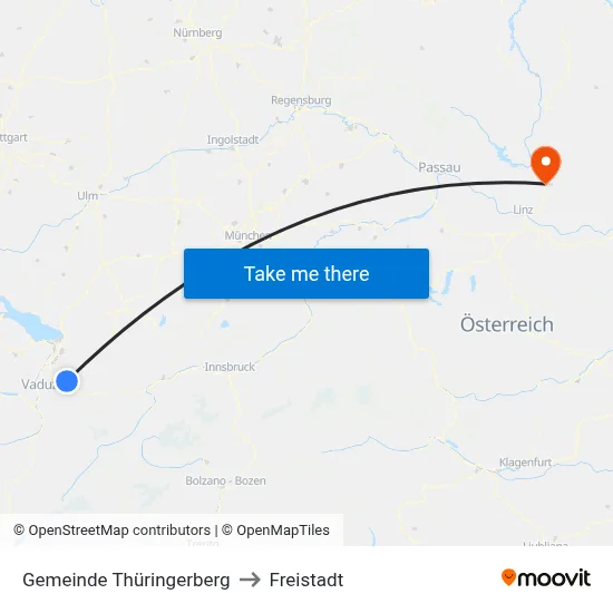 Gemeinde Thüringerberg to Freistadt map