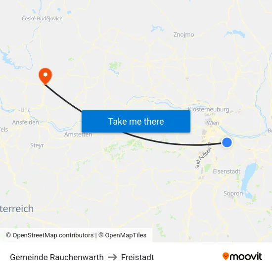 Gemeinde Rauchenwarth to Freistadt map