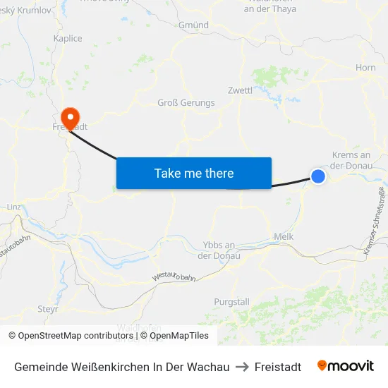 Gemeinde Weißenkirchen In Der Wachau to Freistadt map
