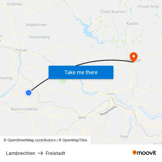 Lambrechten to Freistadt map