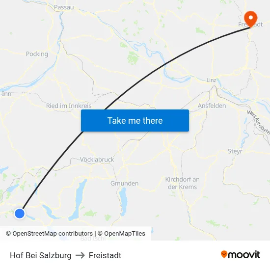 Hof Bei Salzburg to Freistadt map