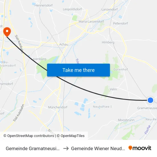 Gemeinde Gramatneusiedl to Gemeinde Wiener Neudorf map