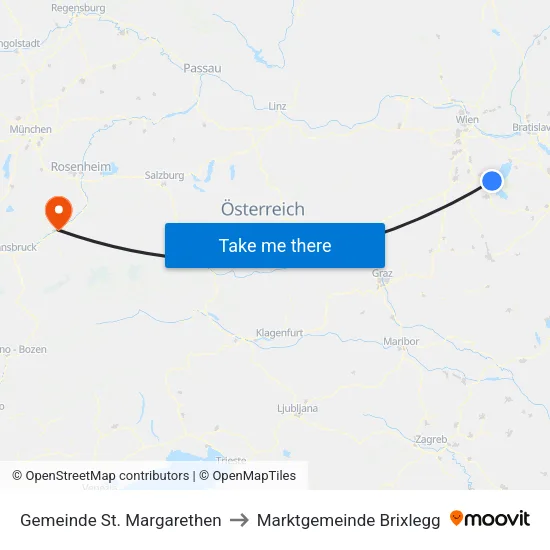 Gemeinde St. Margarethen to Marktgemeinde Brixlegg map