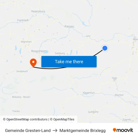 Gemeinde Gresten-Land to Marktgemeinde Brixlegg map