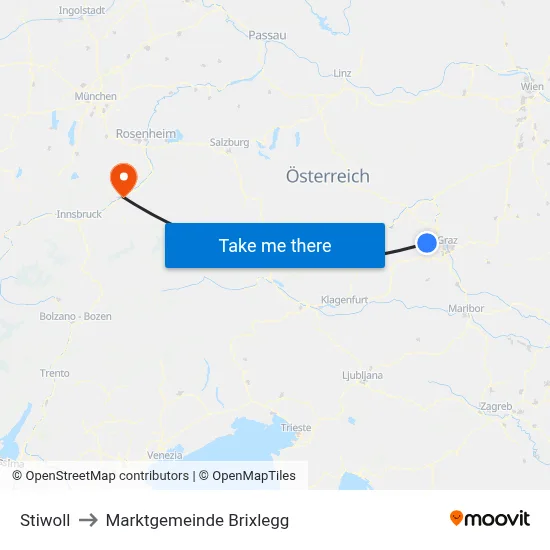 Stiwoll to Marktgemeinde Brixlegg map