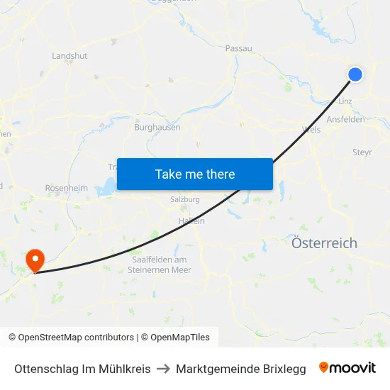 Ottenschlag Im Mühlkreis to Marktgemeinde Brixlegg map
