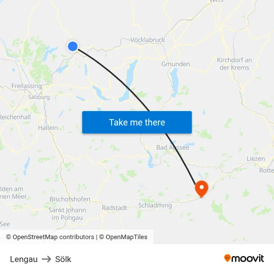 Lengau to Sölk map