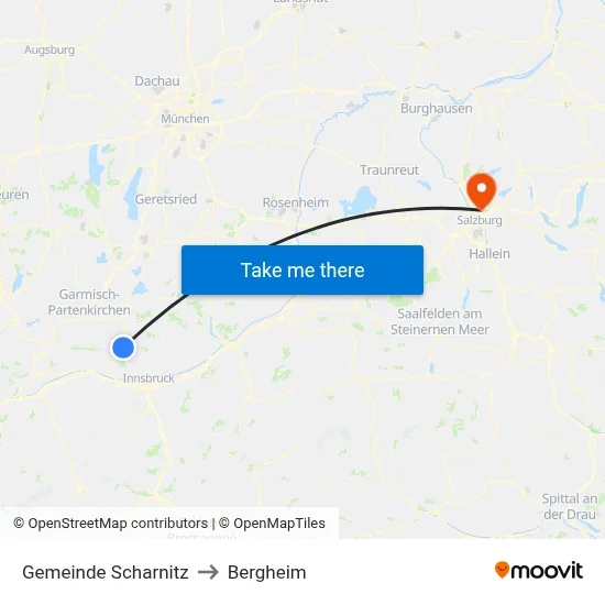 Gemeinde Scharnitz to Bergheim map