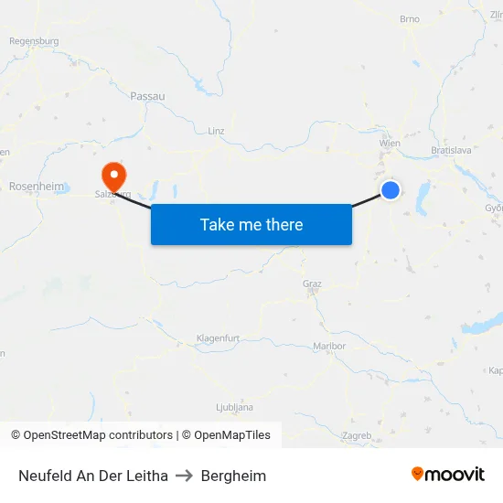 Neufeld An Der Leitha to Bergheim map