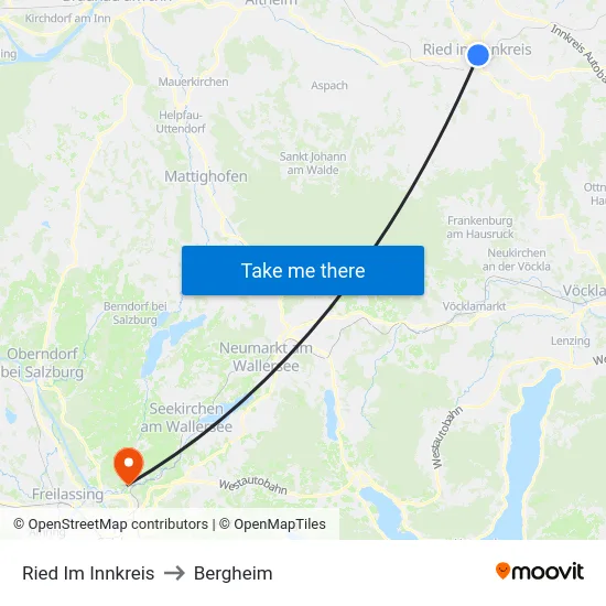 Ried Im Innkreis to Bergheim map