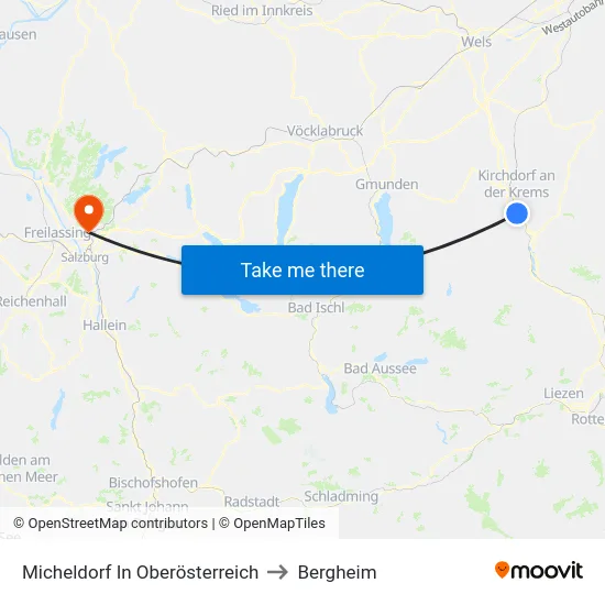 Micheldorf In Oberösterreich to Bergheim map