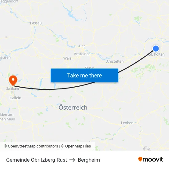 Gemeinde Obritzberg-Rust to Bergheim map