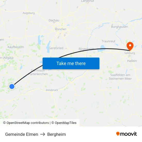 Gemeinde Elmen to Bergheim map