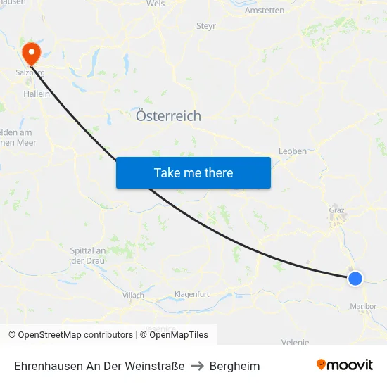 Ehrenhausen An Der Weinstraße to Bergheim map